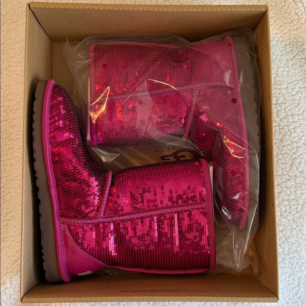 UGG Hot Pink Sequin Boots - Picture 10 of 13